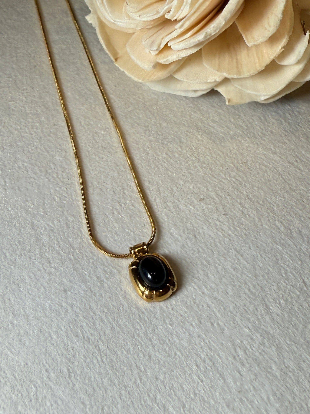 Dax 18K Gold Non-Tarnish Natural Stone Necklace