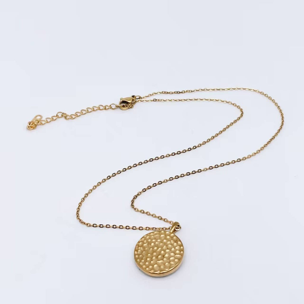 Inlaid CZ 18K Gold-plated Star Moon Charm Necklace