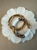 Aira 18K Gold Non-Tarnish Chunky Leopard Resin Bangle Set