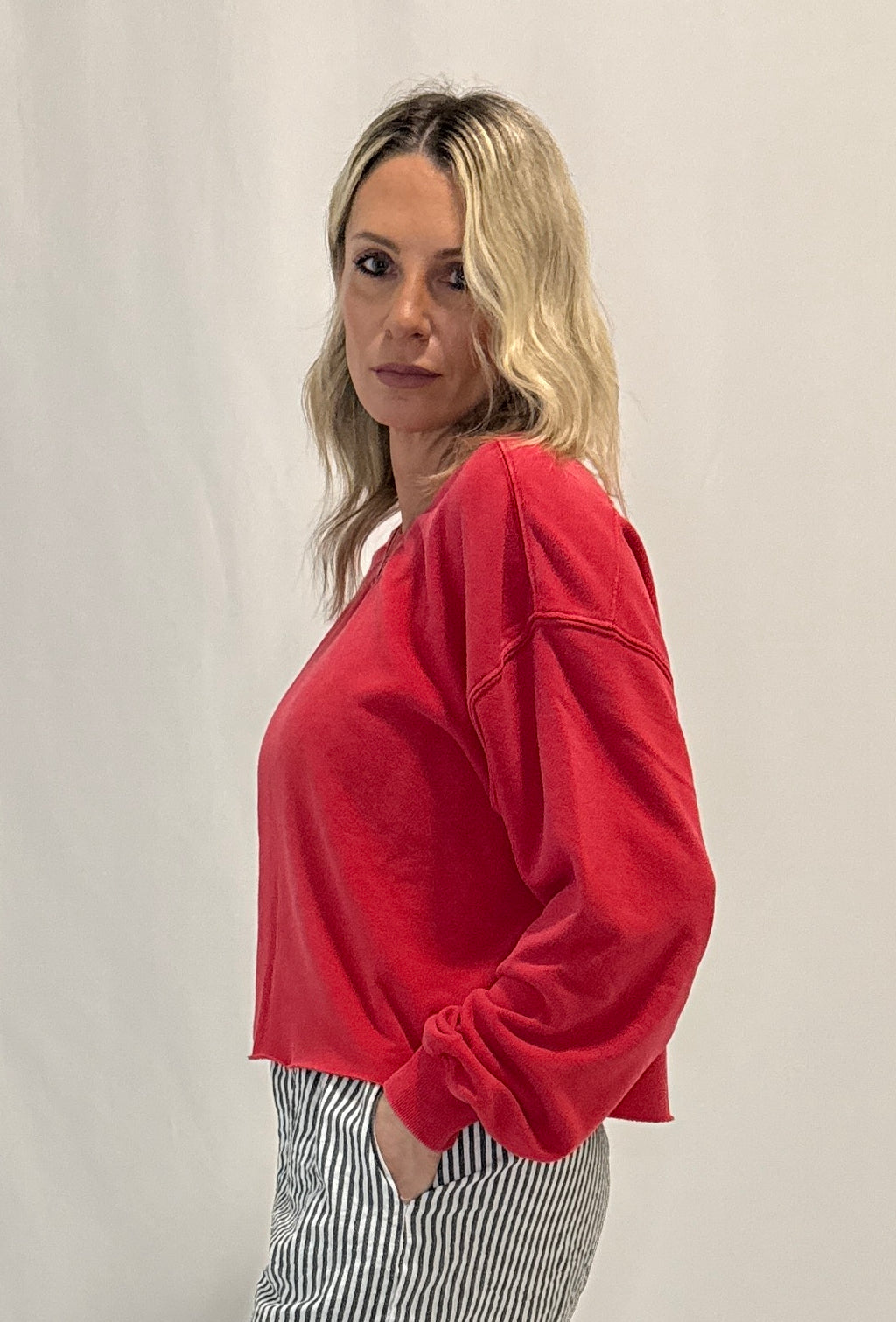 Cropped Mineral Wash Sweatshirt