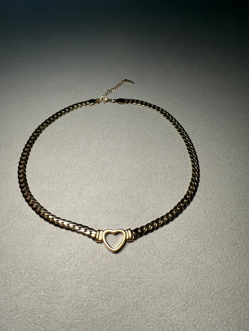 Tessa 14K Non-Tarnish Heart Snake Chain Necklace