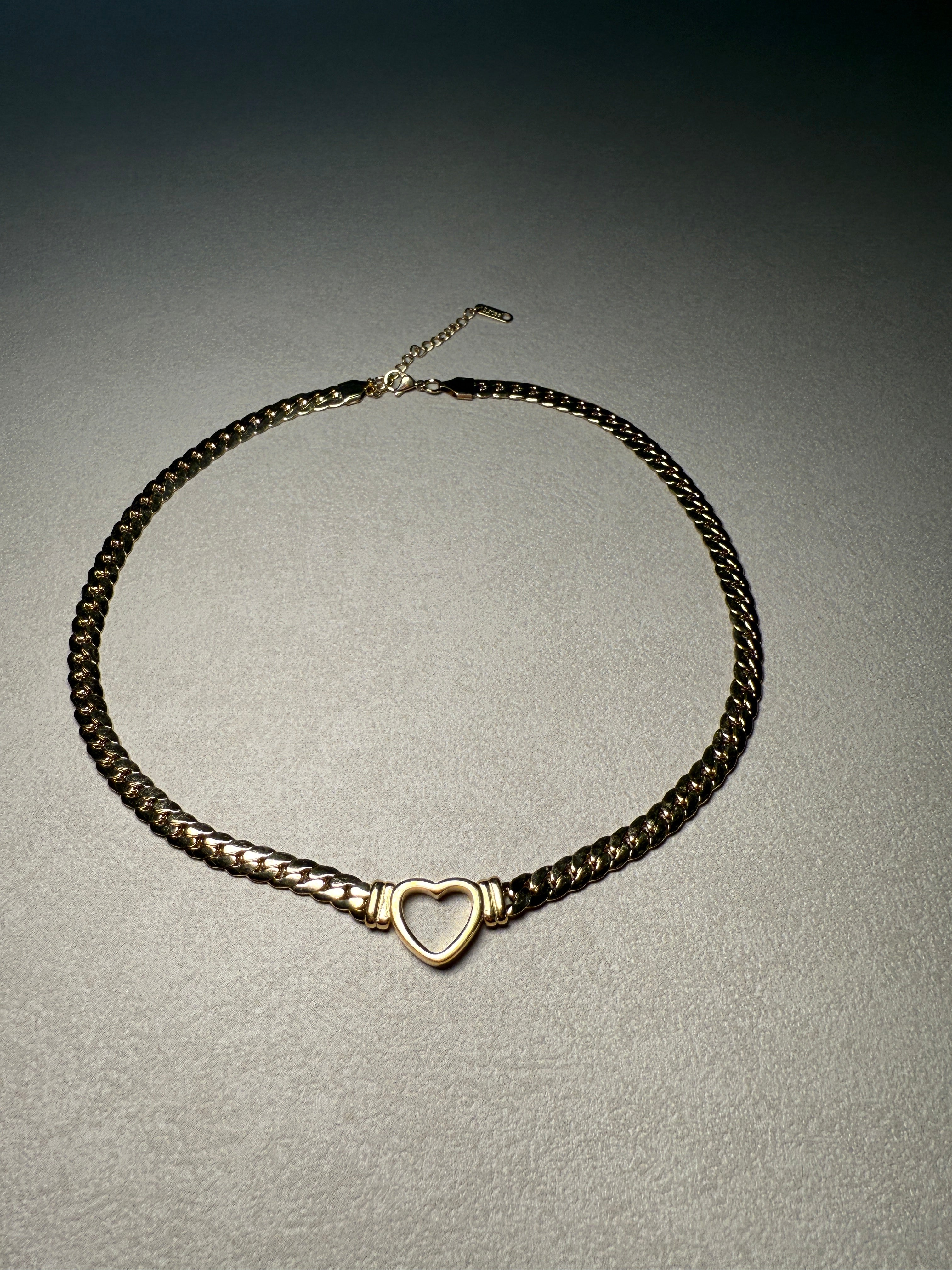 Tessa 14K Non-Tarnish Heart Snake Chain Necklace