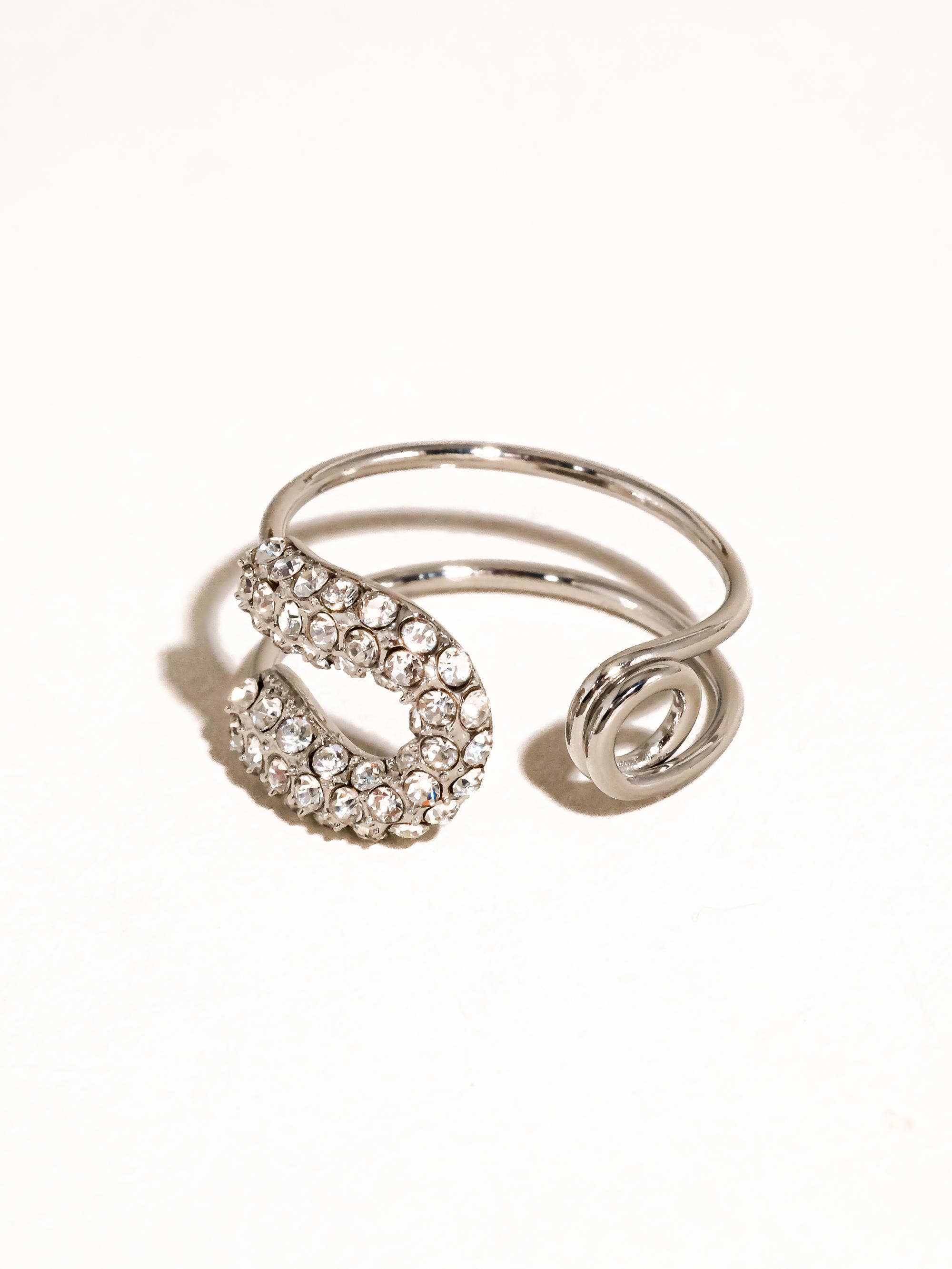 Dante 18K Gold Non-Tarnish Rhinstone Glam Ring
