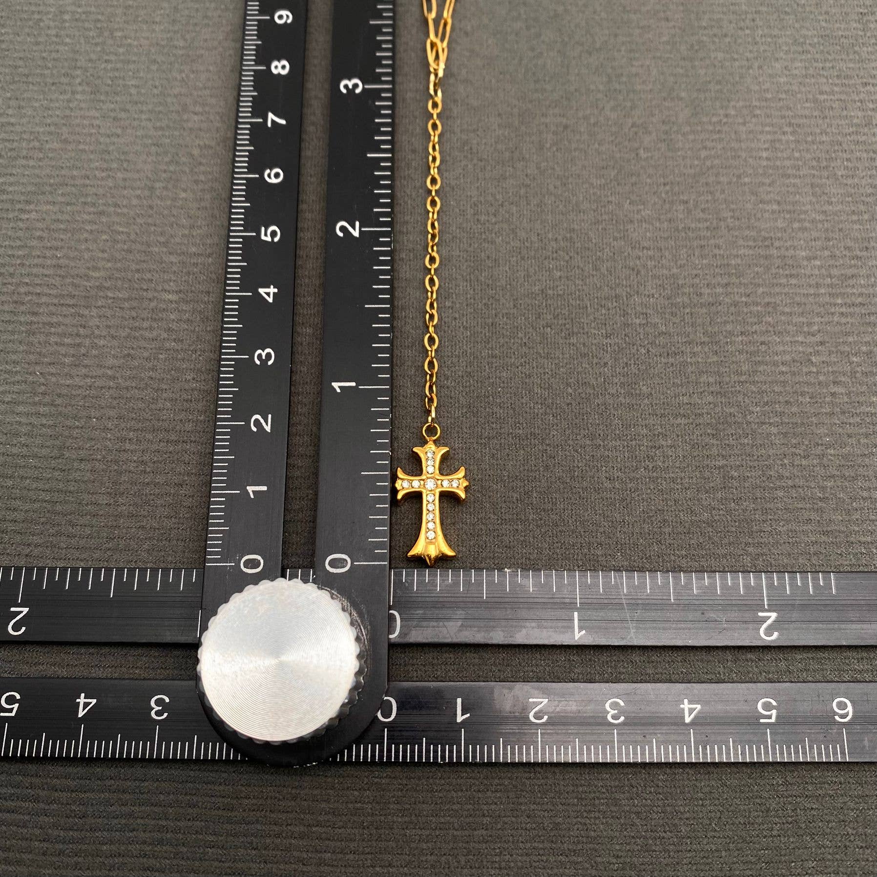 Cross 18K Gold Plated S.Steel Y-neck Necklace
