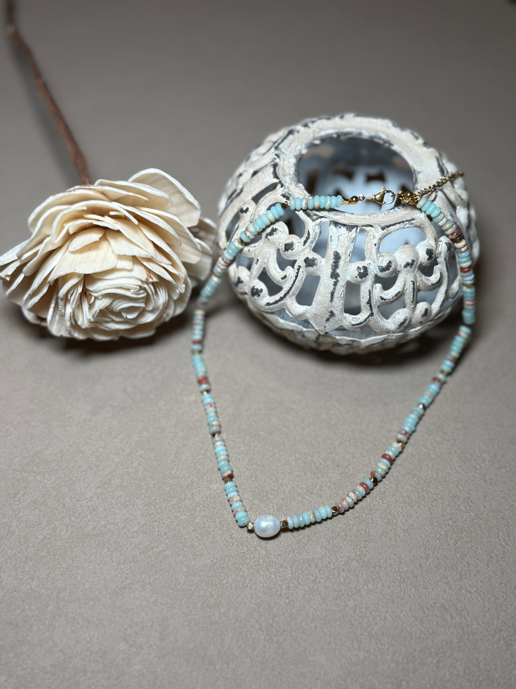 Swank Non-Tarnish Boho Beaded Pearl Necklace