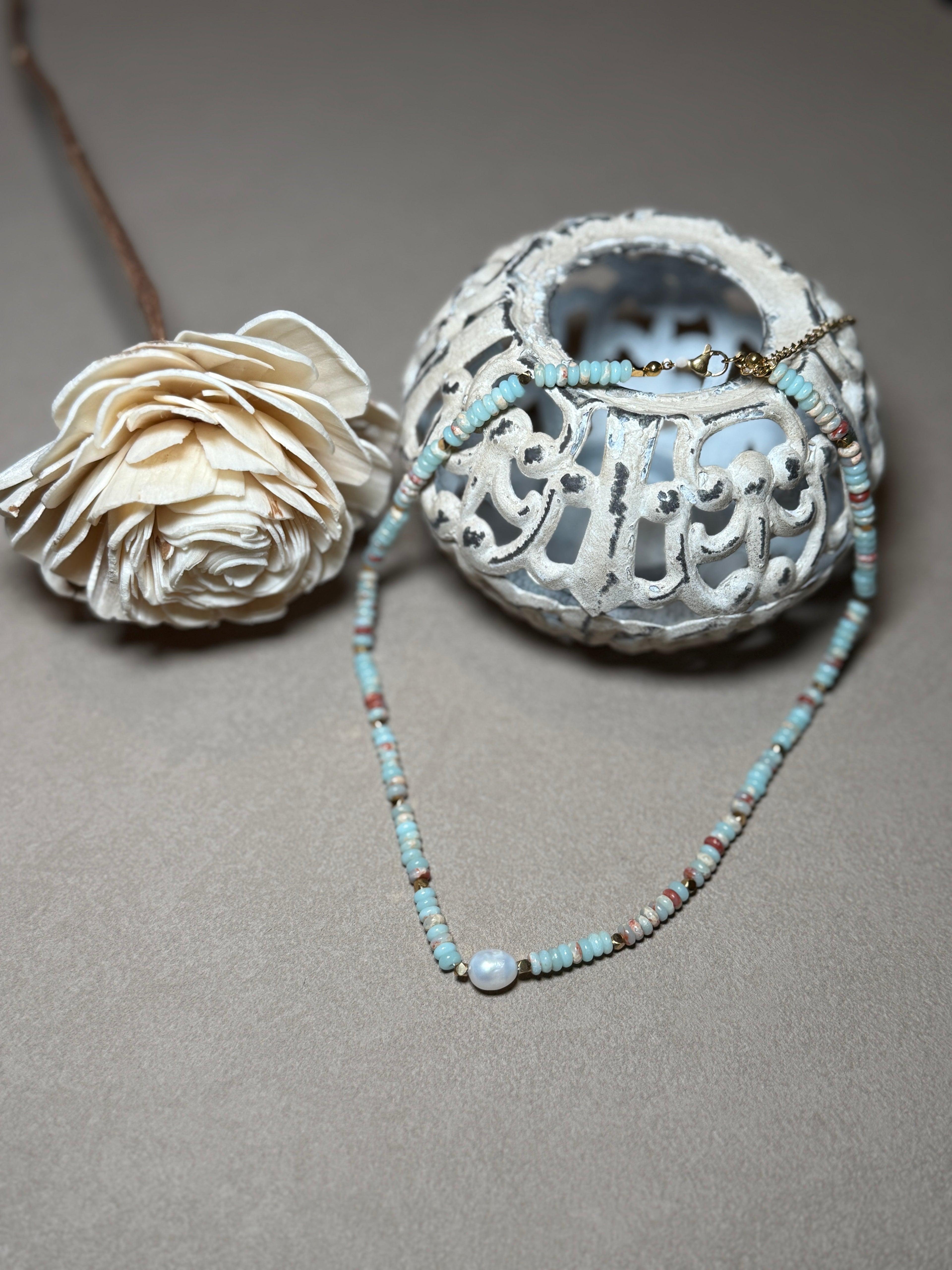 Swank Non-Tarnish Boho Beaded Pearl Necklace