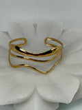 Delacour 18K Gold Non-Tarnish Wavy Cuff Bracelet