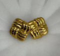 Luella 18K Gold Non-Tarnish Textured Knot Stud Earring