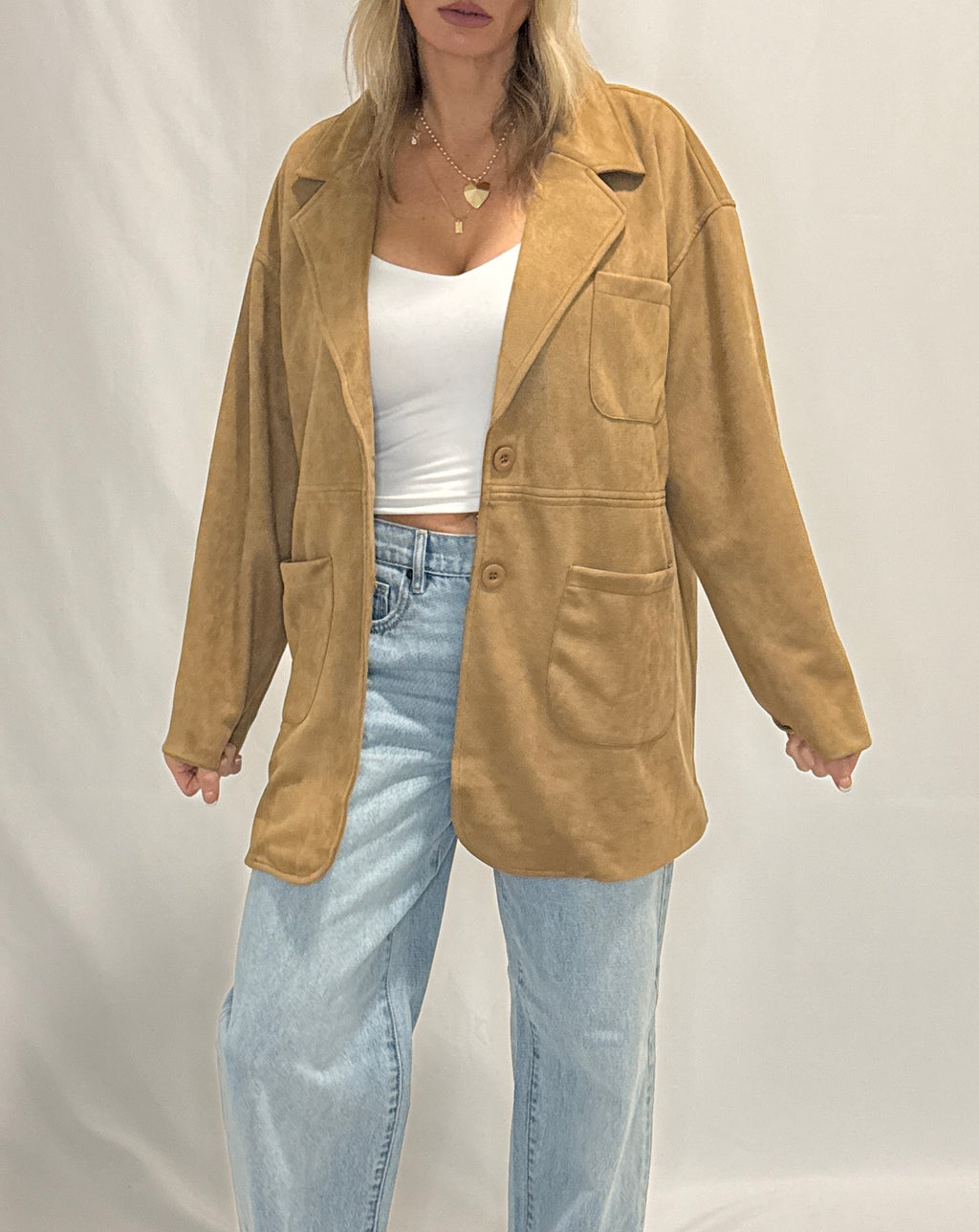 OVERSIZED SUEDE BLAZER