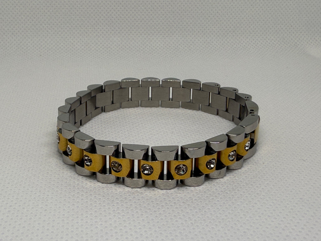 Faelys 18K Gold Non-Tarnish Two-Tone Watchband Bracelet