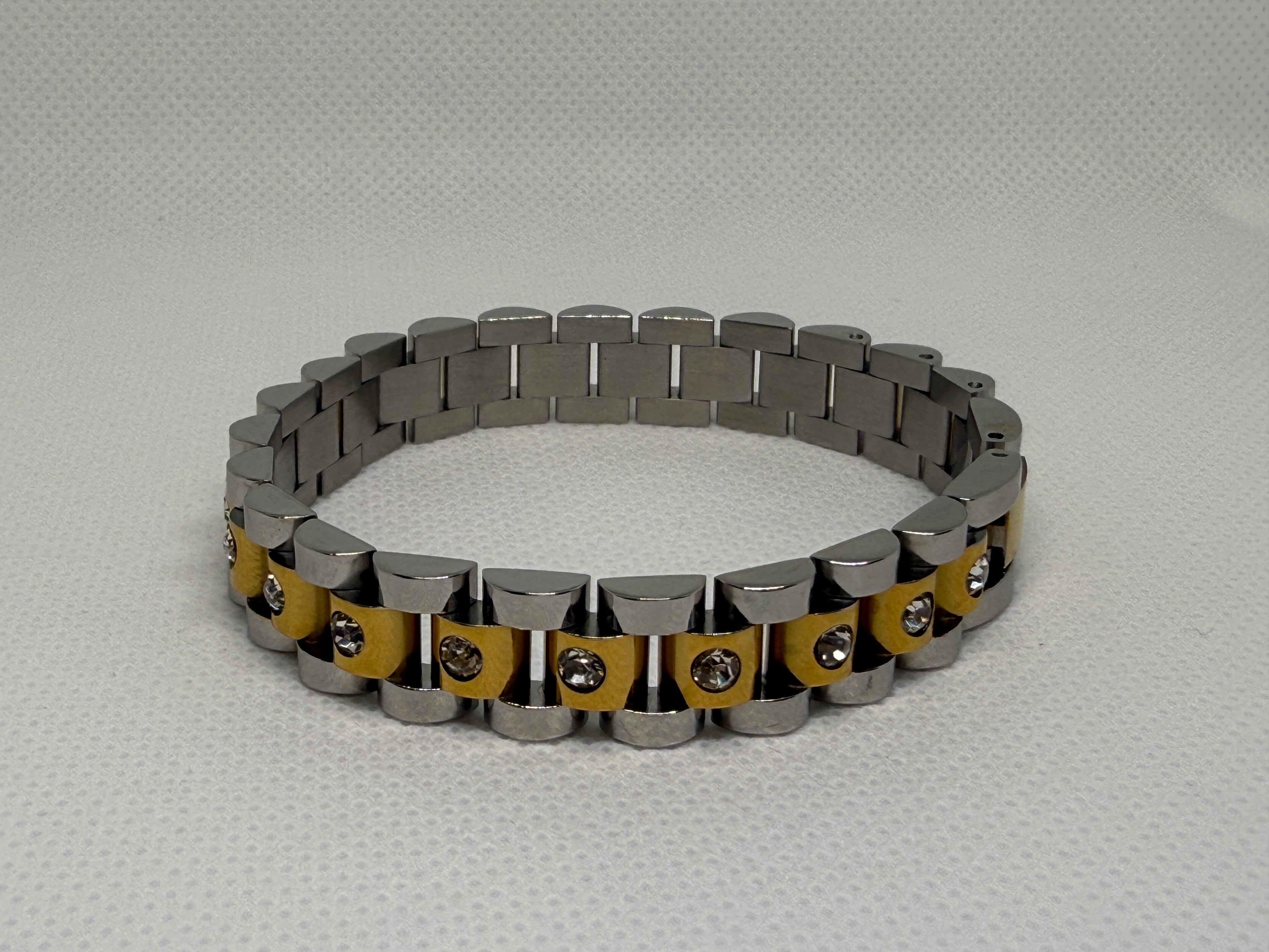 Faelys 18K Gold Non-Tarnish Two-Tone Watchband Bracelet