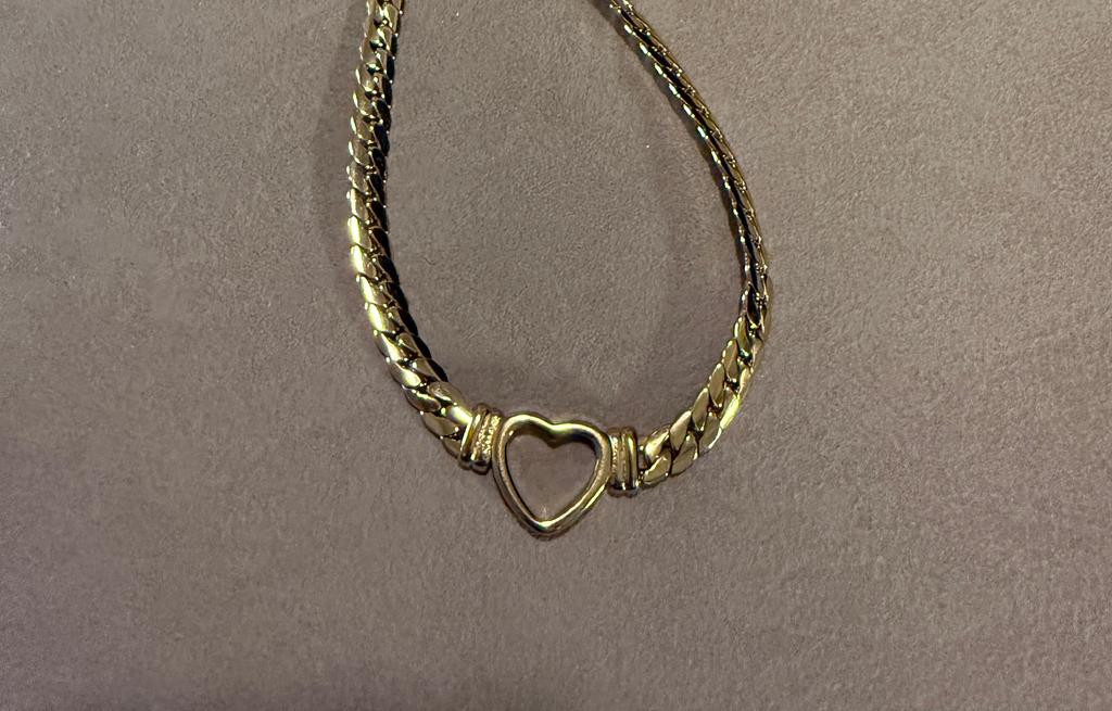 Tessa 14K Non-Tarnish Heart Snake Chain Necklace