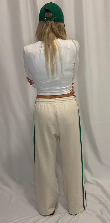 Knit Cotton French Terry Side Contrast Trim Pants
