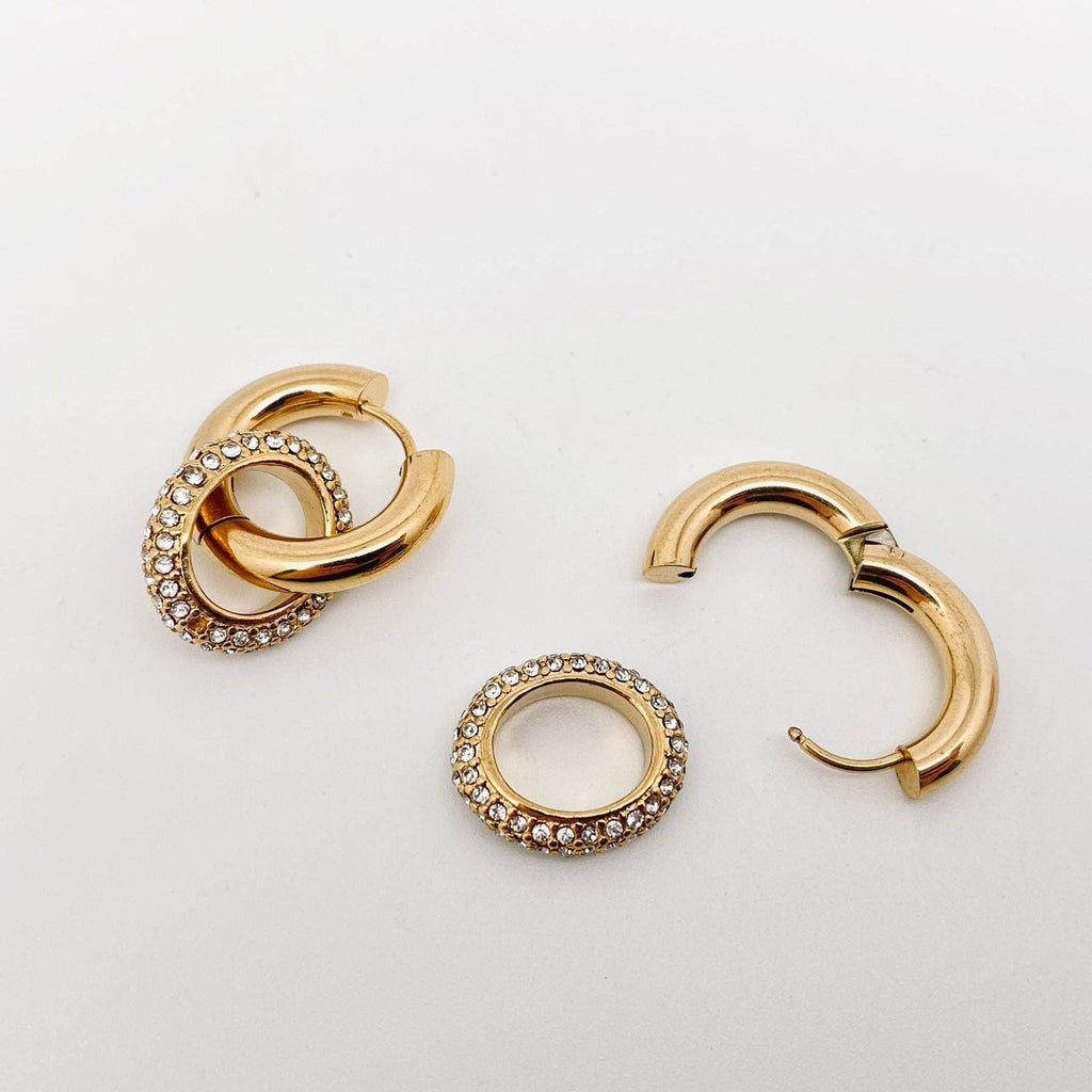 18K Gold Plated Circular Huggie
