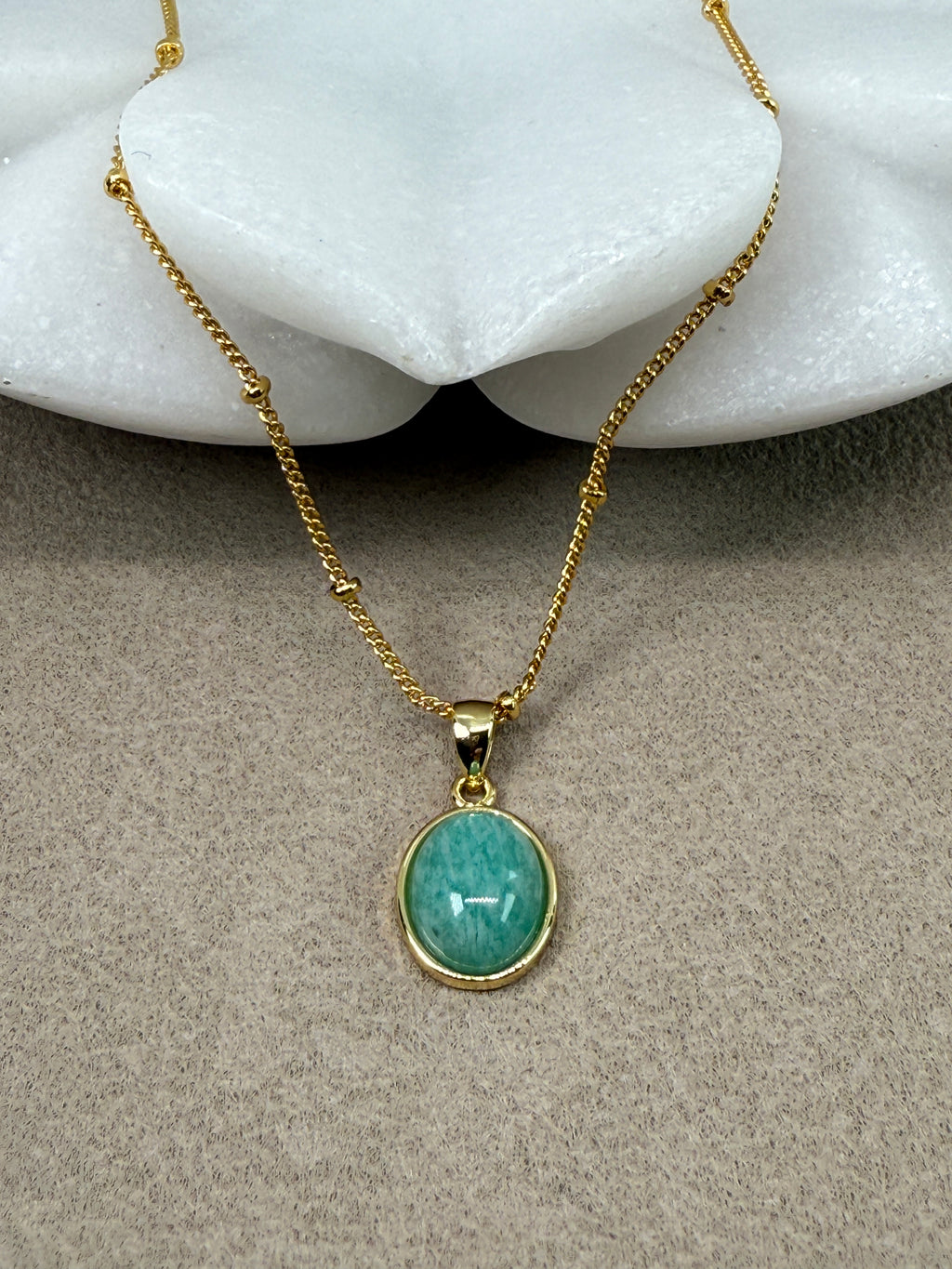 Caillou 18K Gold Assorted Natural Stone Necklace