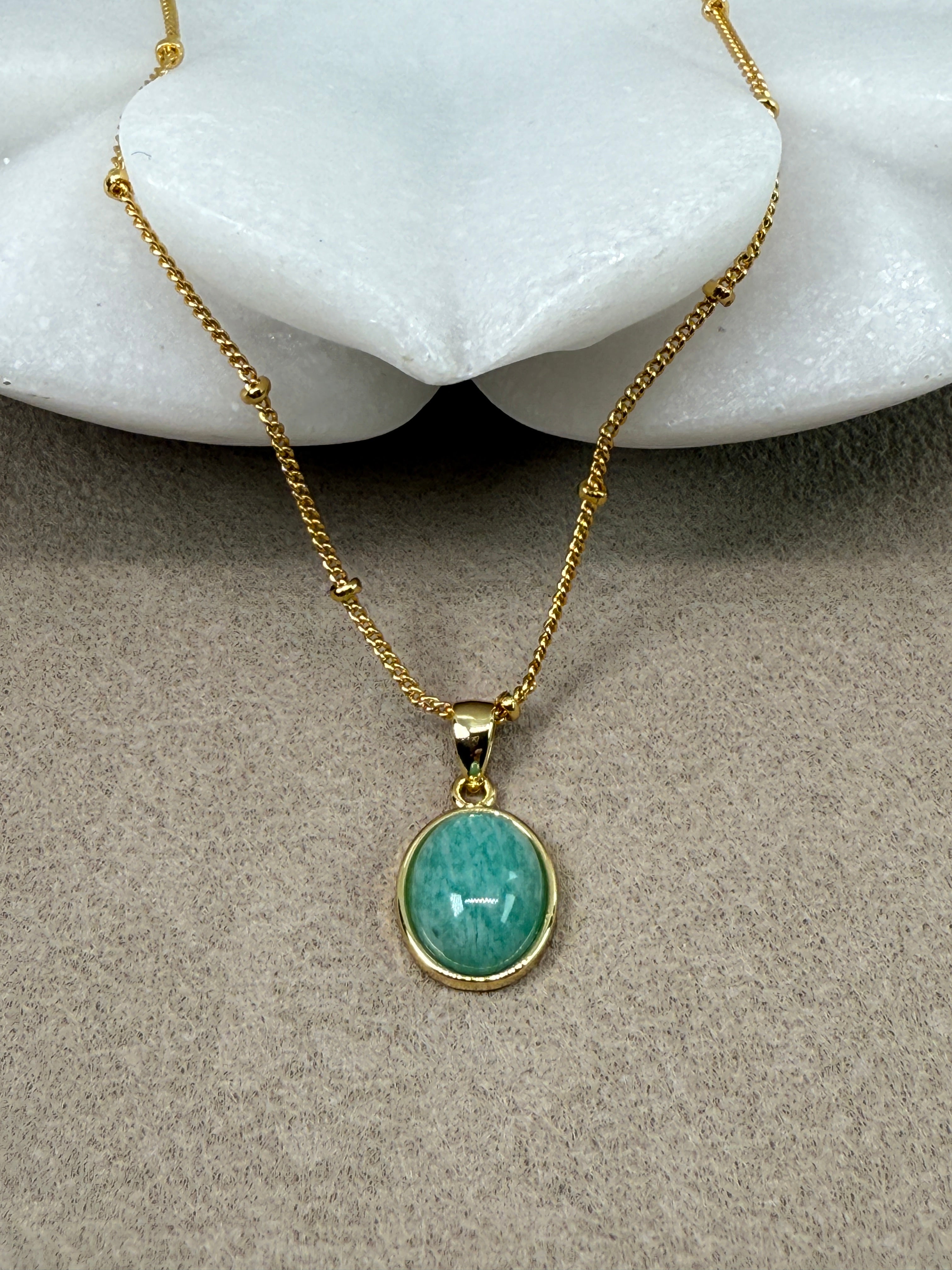 Caillou 18K Gold Assorted Natural Stone Necklace