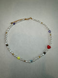 Smiley Face Sunflower Pearl Choker