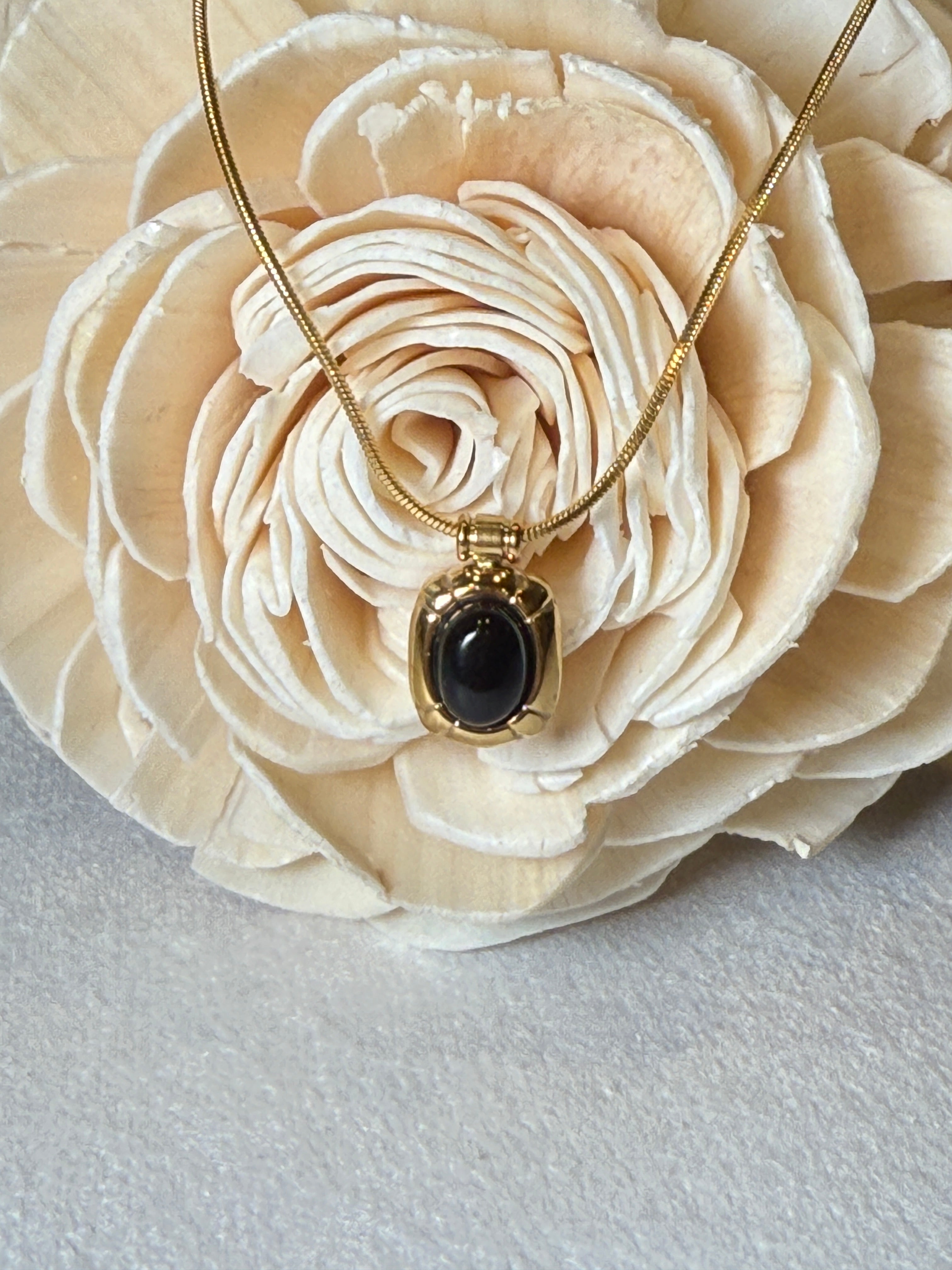 Dax 18K Gold Non-Tarnish Natural Stone Necklace