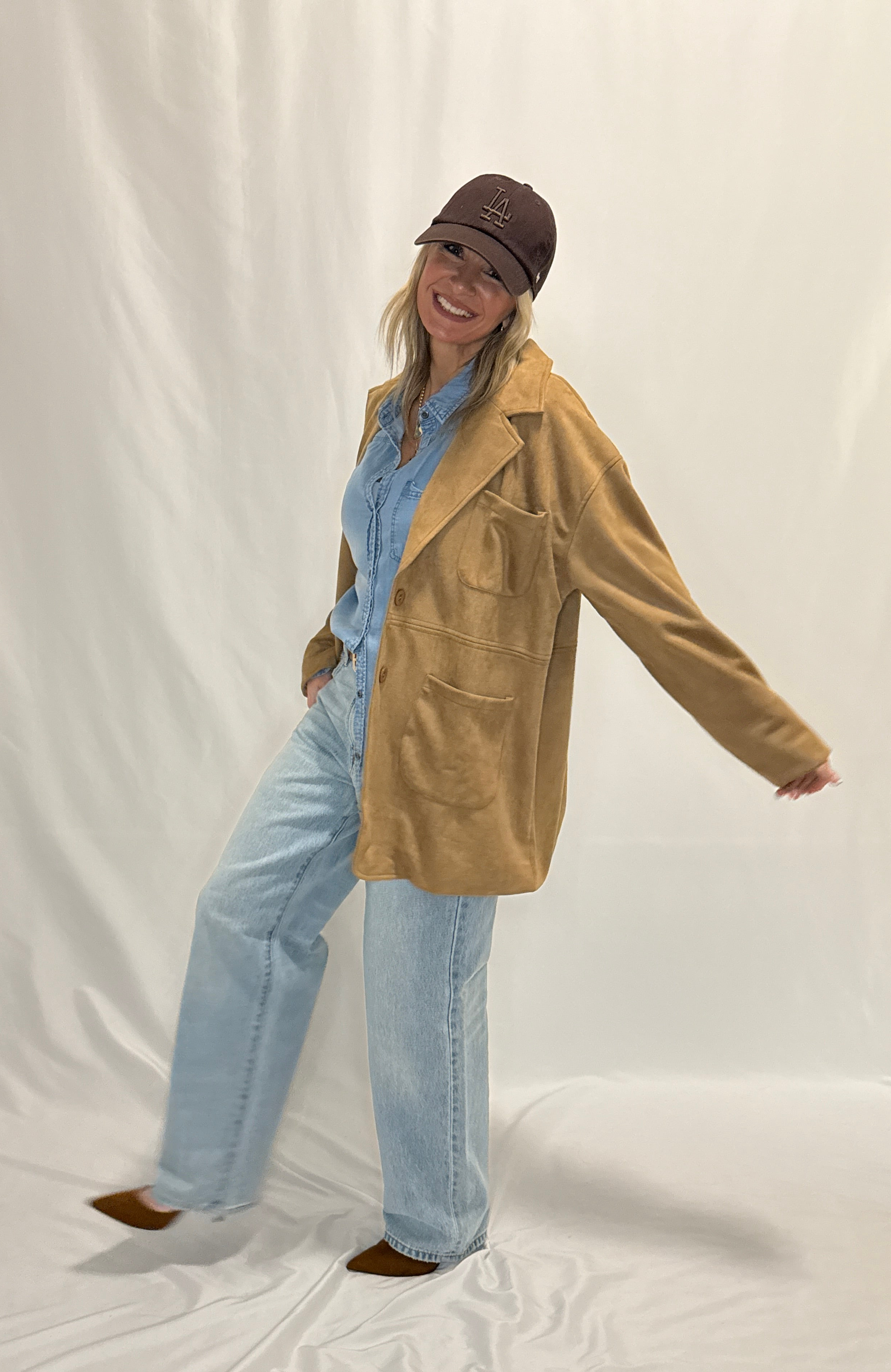 OVERSIZED SUEDE BLAZER