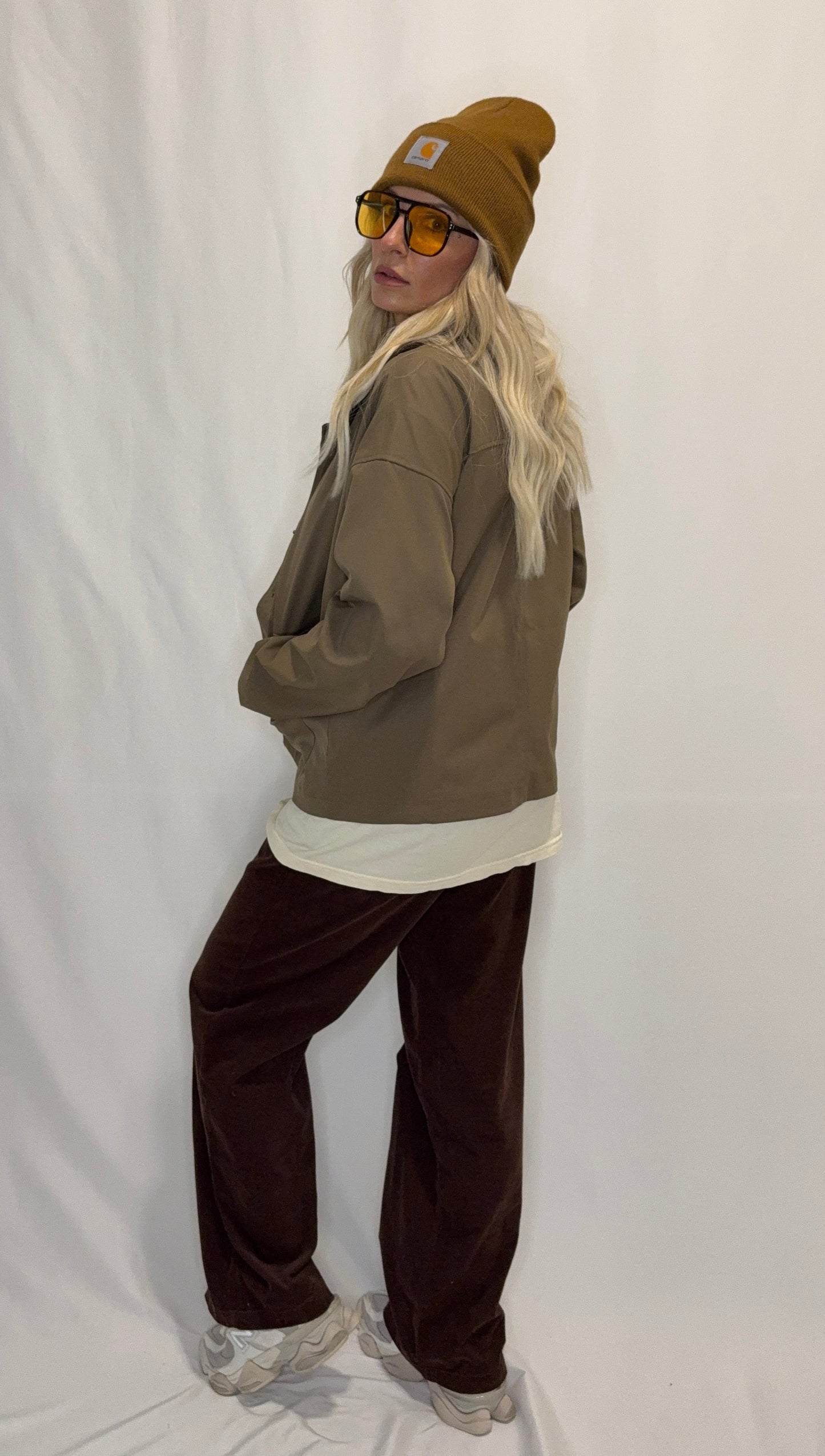 Barn Jacket with Corduroy Collar and Snap Pockets