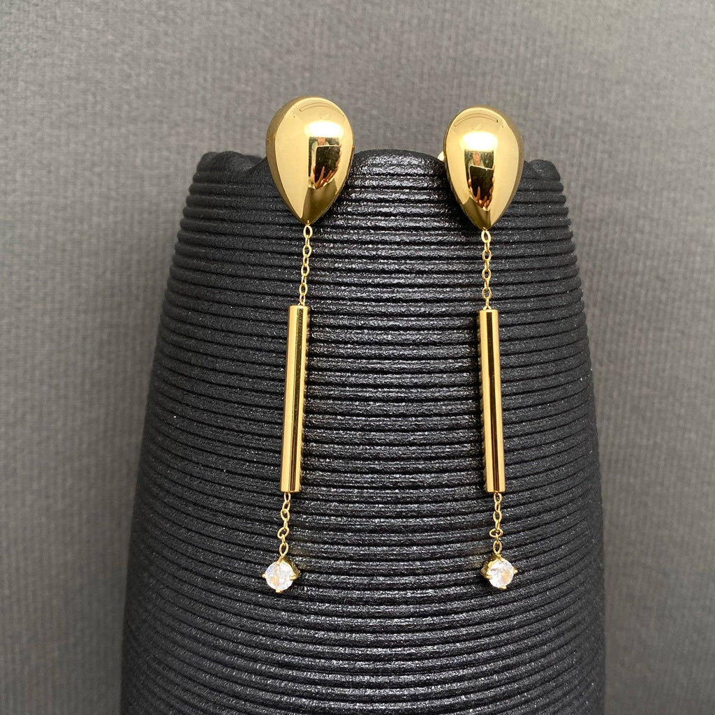 Glossy 18K Gold Plated Stainless Steel Earrings