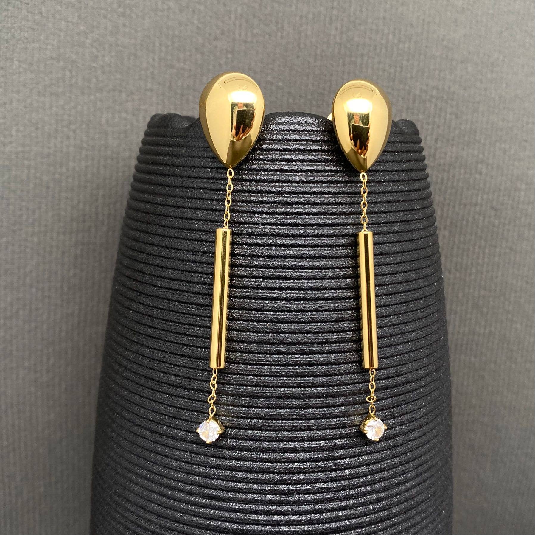Glossy 18K Gold Plated Stainless Steel Earrings