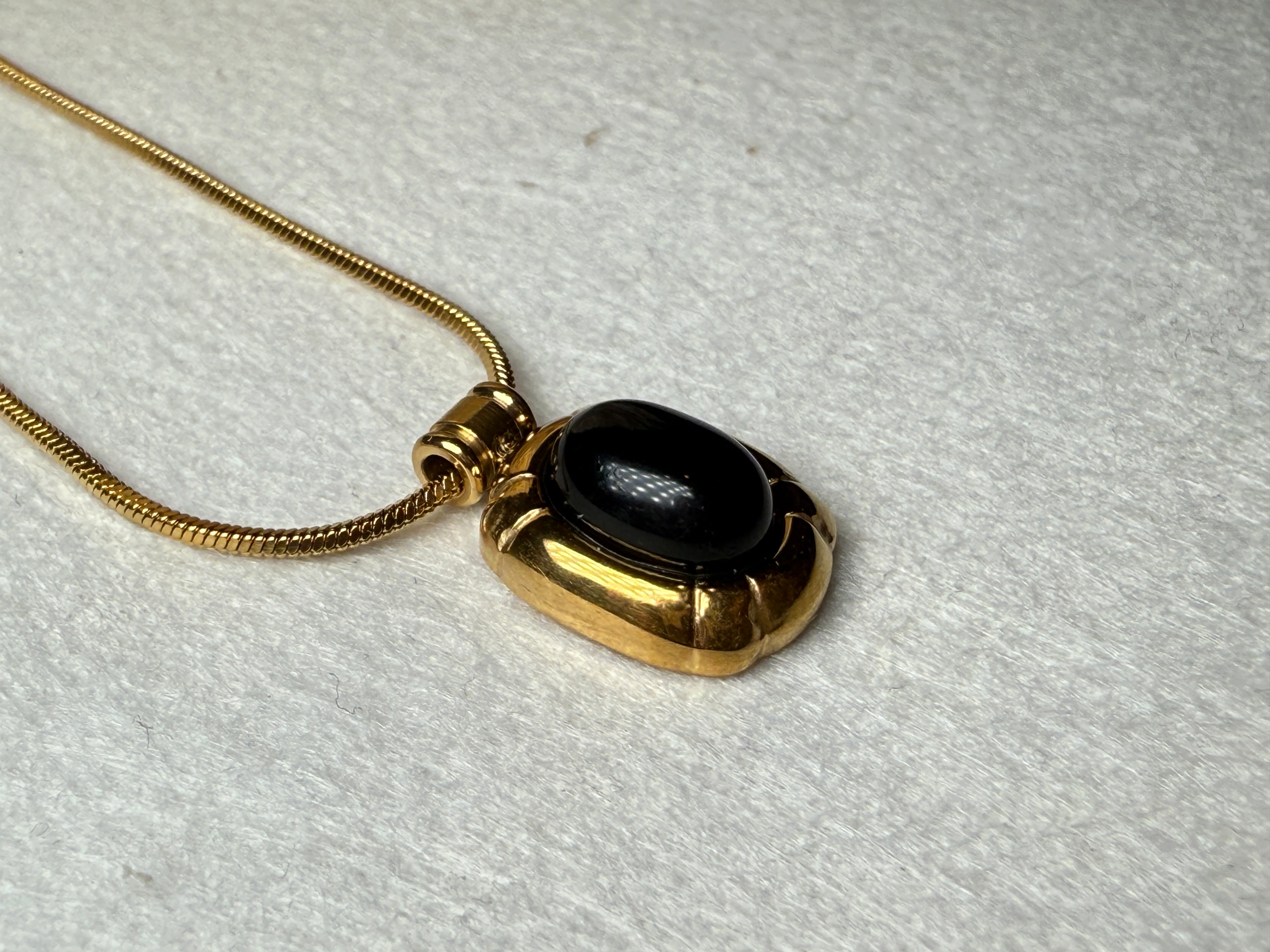 Dax 18K Gold Non-Tarnish Natural Stone Necklace