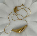 Cendre 18K Gold Non-Tarnish Curve Sweater Necklace