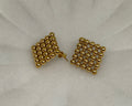 Therese 18K Gold Non-Tarnish Beaded Square Earrings