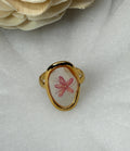 Flint 18K Gold Non-Tarnish Pink Floral Statement Ring