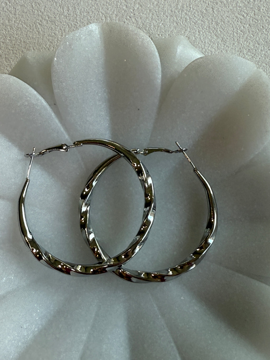 Large Spiral Circular Fashion Hoop Earrings