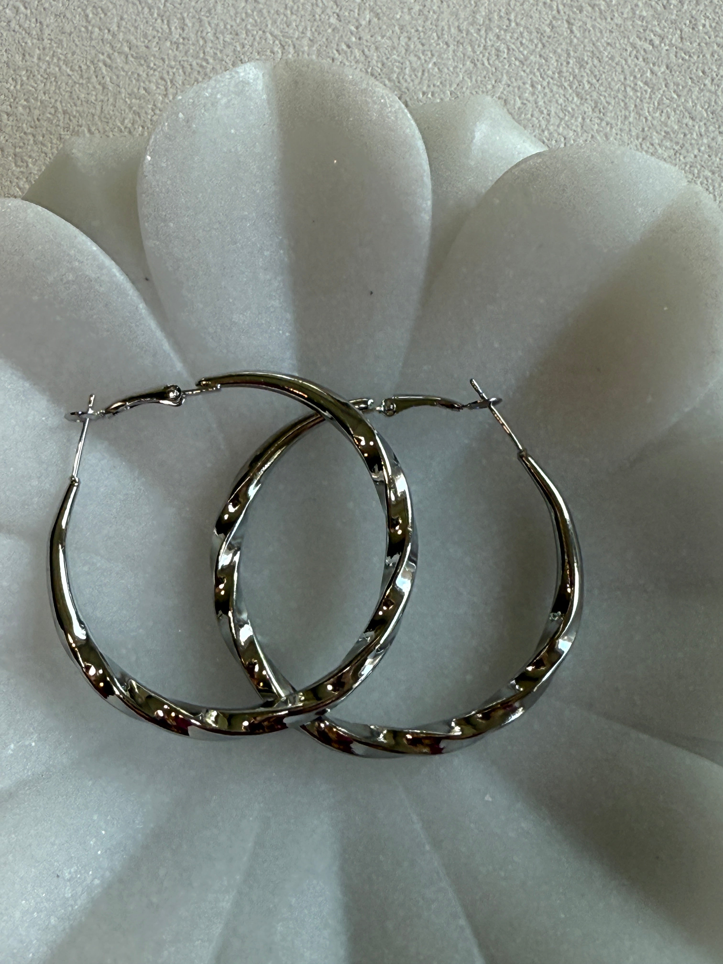 Large Spiral Circular Fashion Hoop Earrings