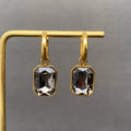 Square Zircon 18K Gold Plated S.Steel Huggie Earrings