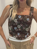 LACE UP JACQUARD BUSTIER TOP