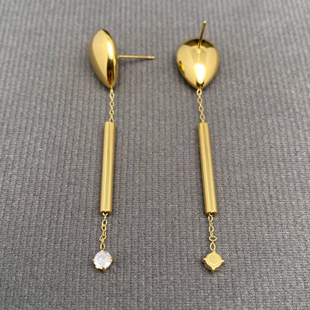 Glossy 18K Gold Plated Stainless Steel Earrings