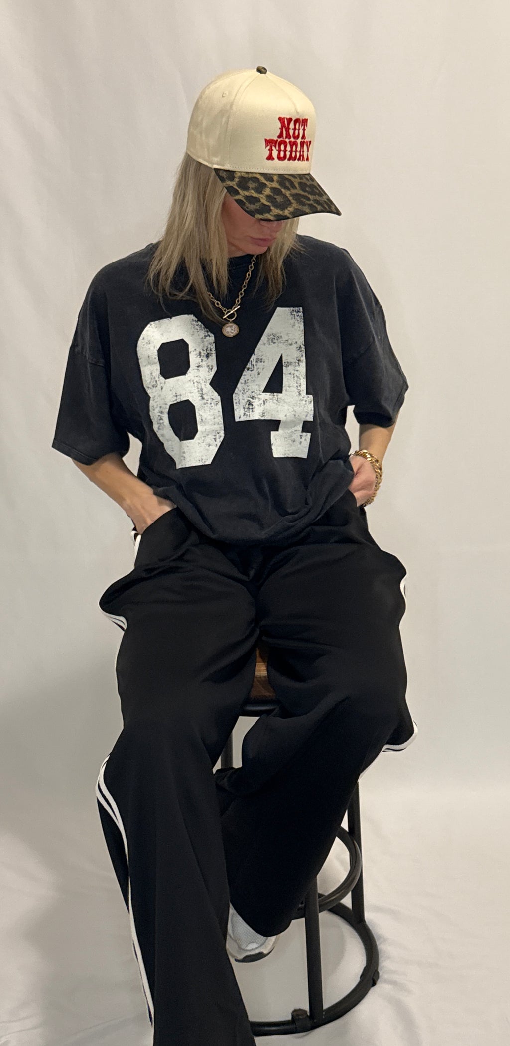 Mineral Washed Oversized Number Graphic T-Shirt