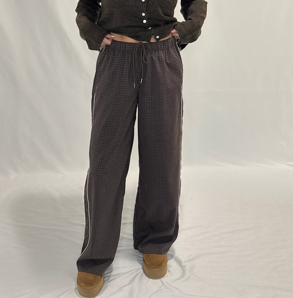 Check Woven Long Pants (2 colors)