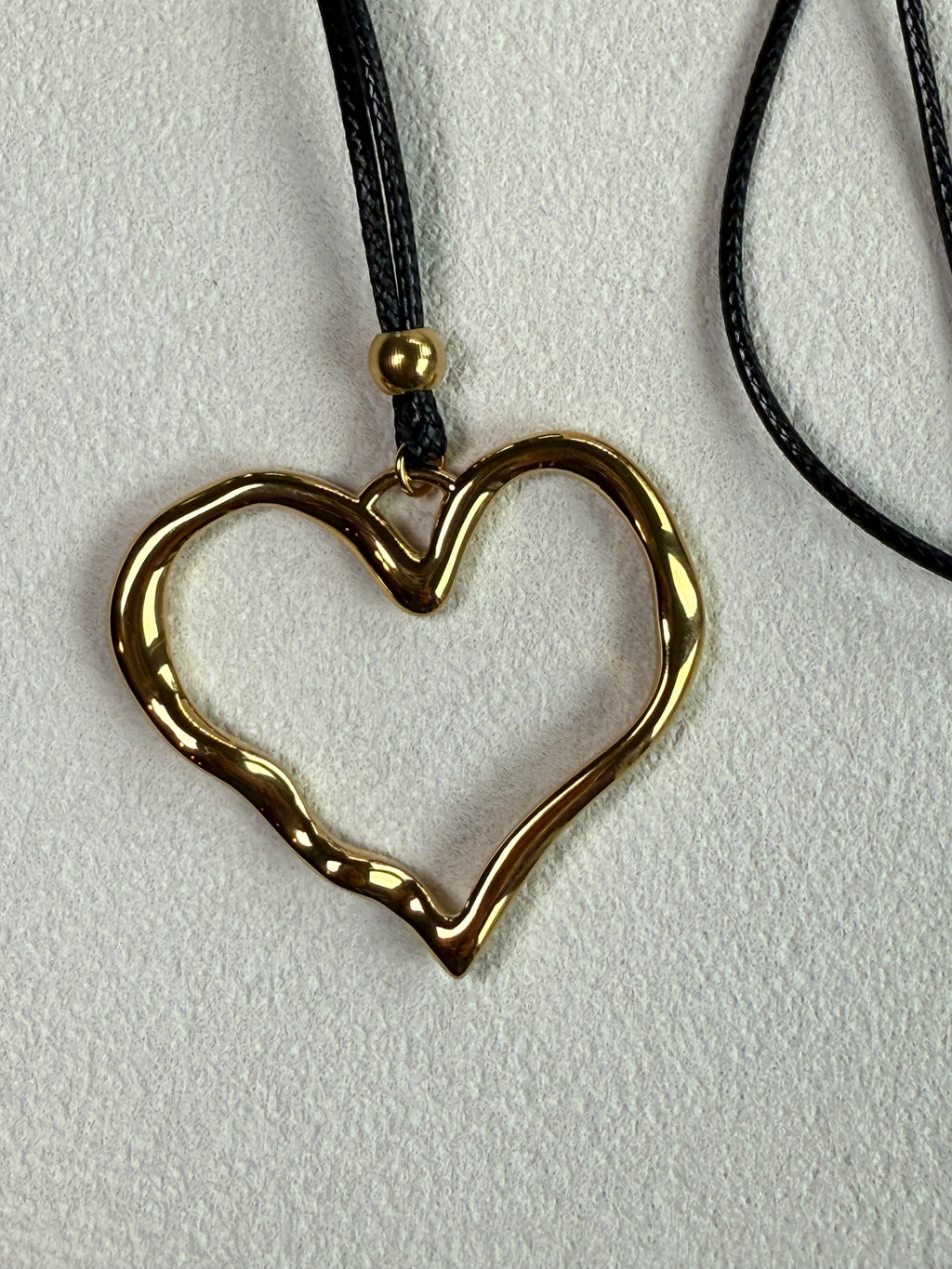 Jeffrey 18K Gold Non-Tarnish Large Heart Necklace