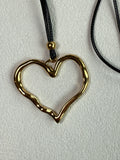 Jeffrey 18K Gold Non-Tarnish Large Heart Necklace