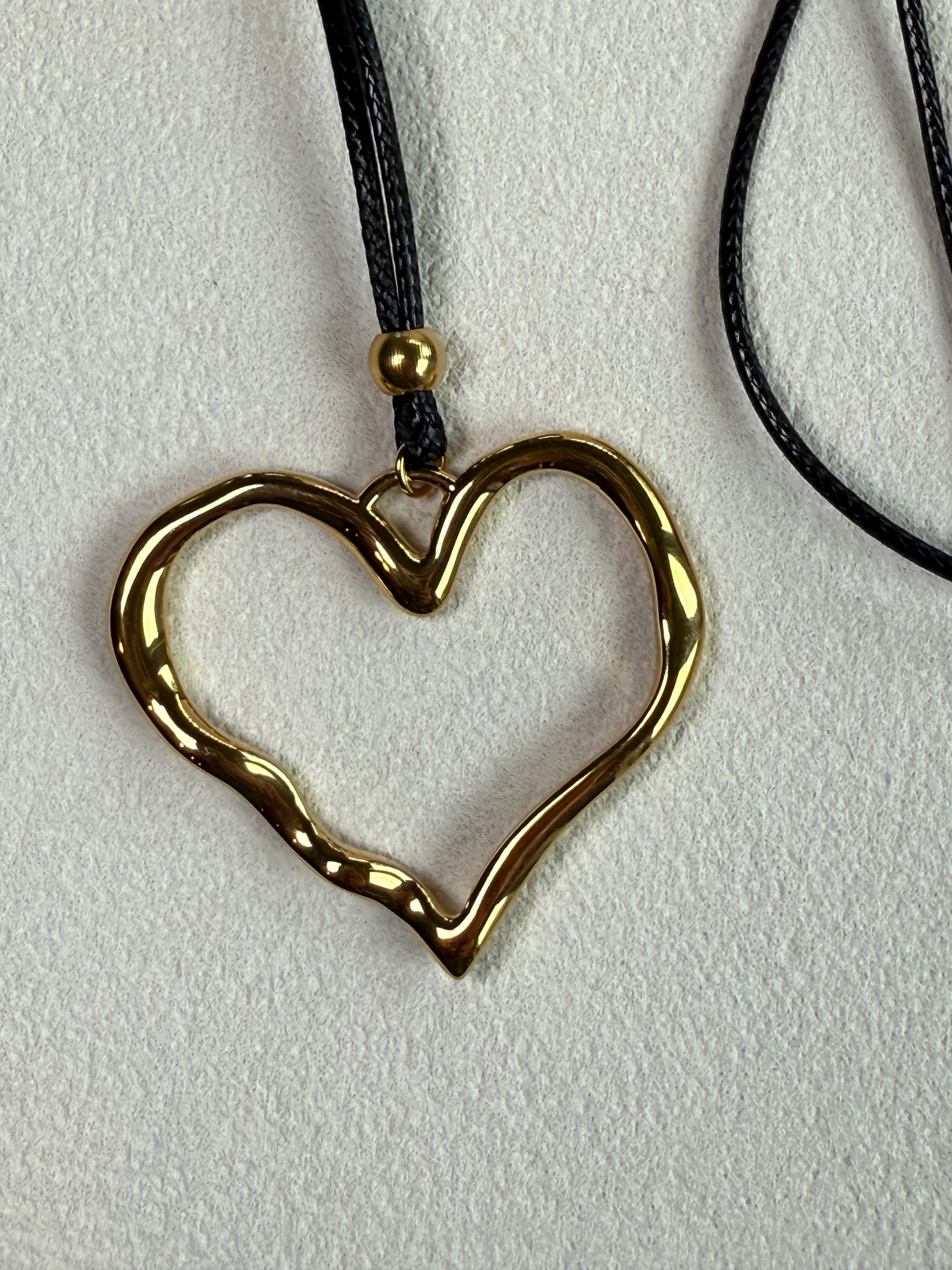 Jeffrey 18K Gold Non-Tarnish Large Heart Necklace
