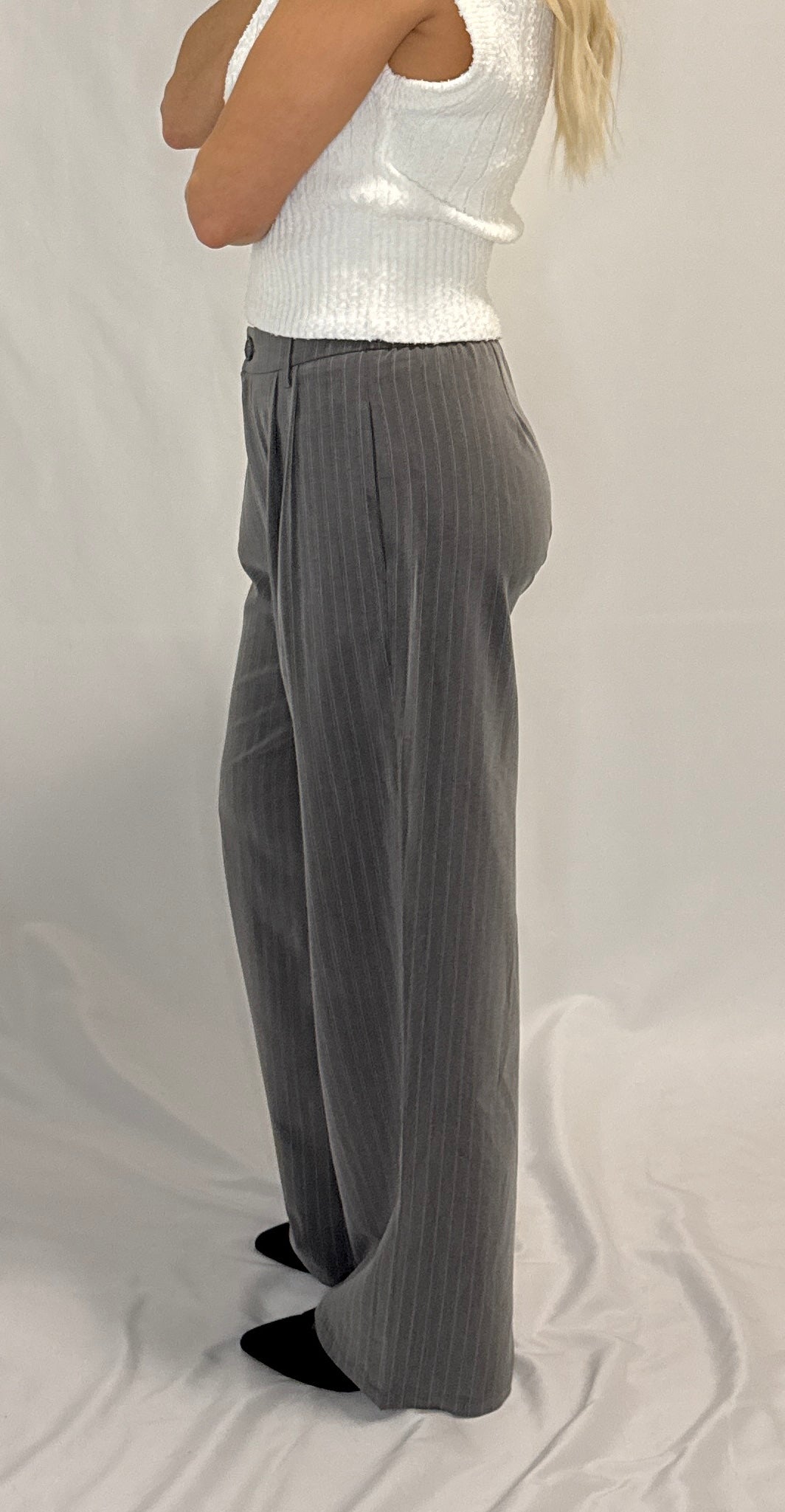 Pin Stripe Woven Straight Pants