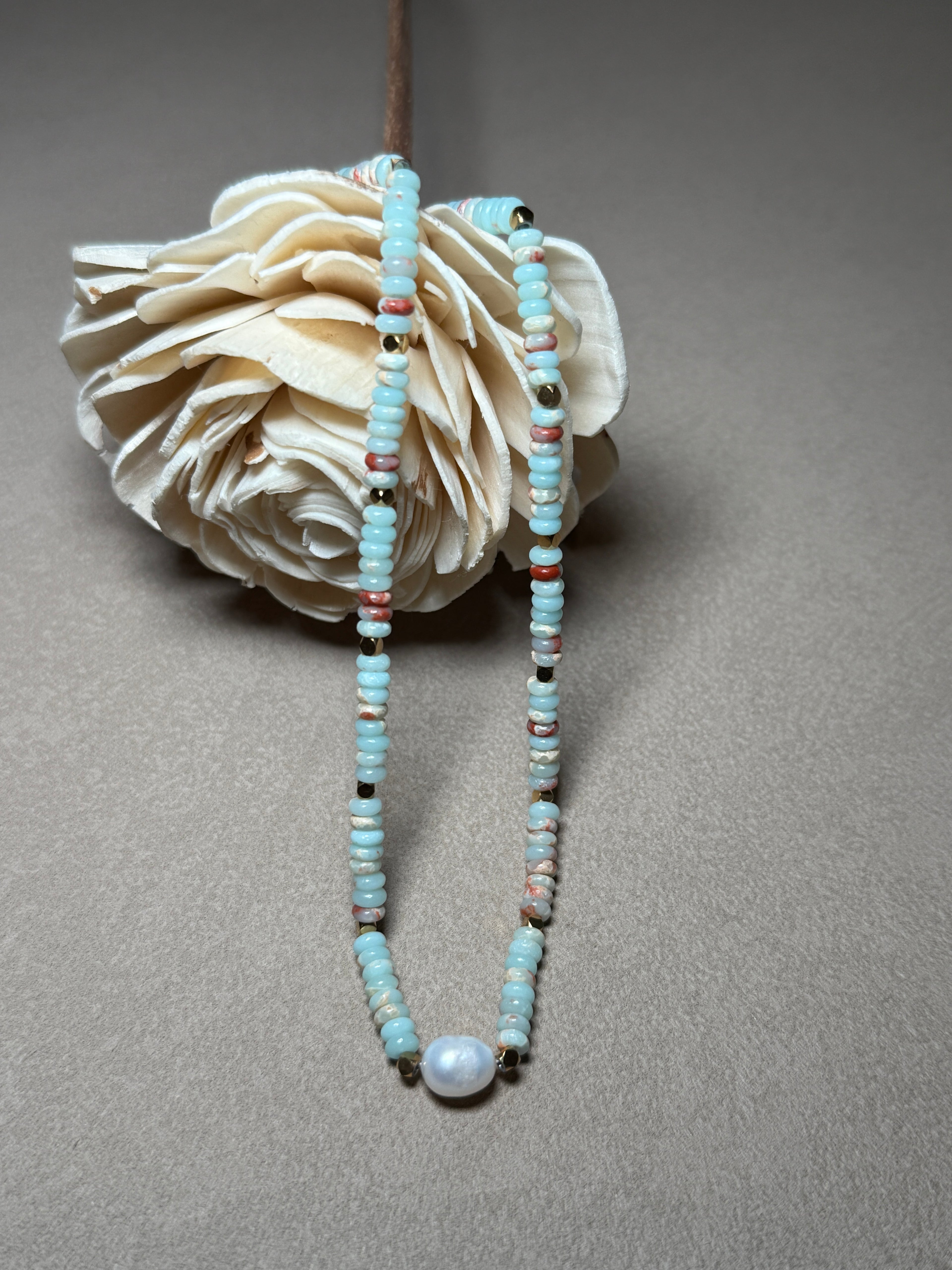 Swank Non-Tarnish Boho Beaded Pearl Necklace