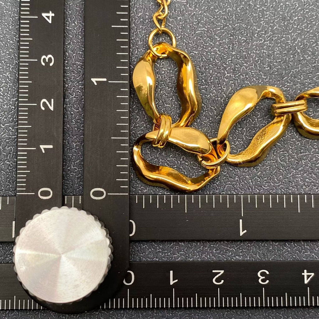 18K Gold Plated Stainless Steel Hollow Chain Bracelet