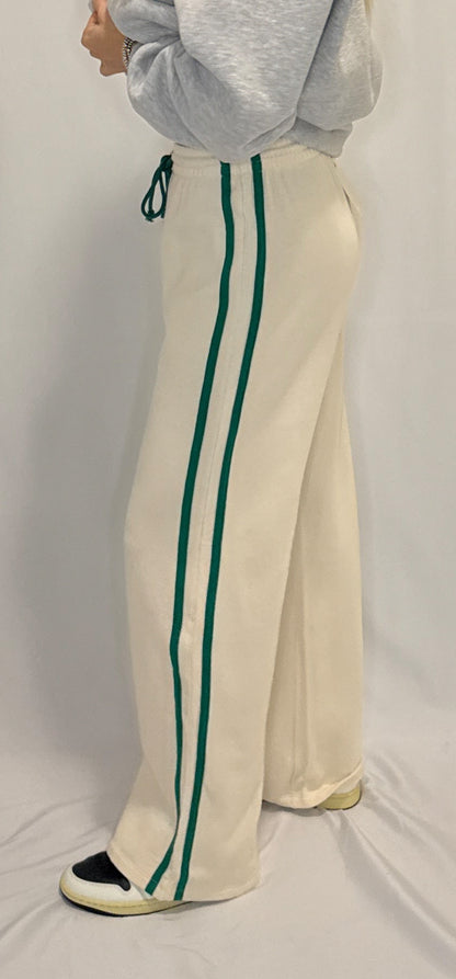 Knit Cotton French Terry Side Contrast Trim Pants