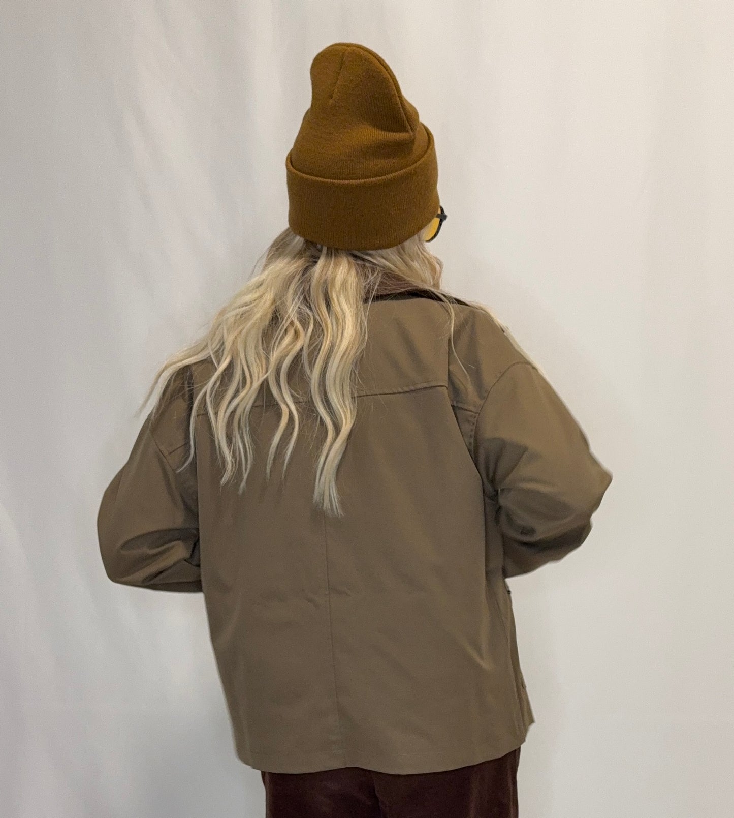 Barn Jacket with Corduroy Collar and Snap Pockets