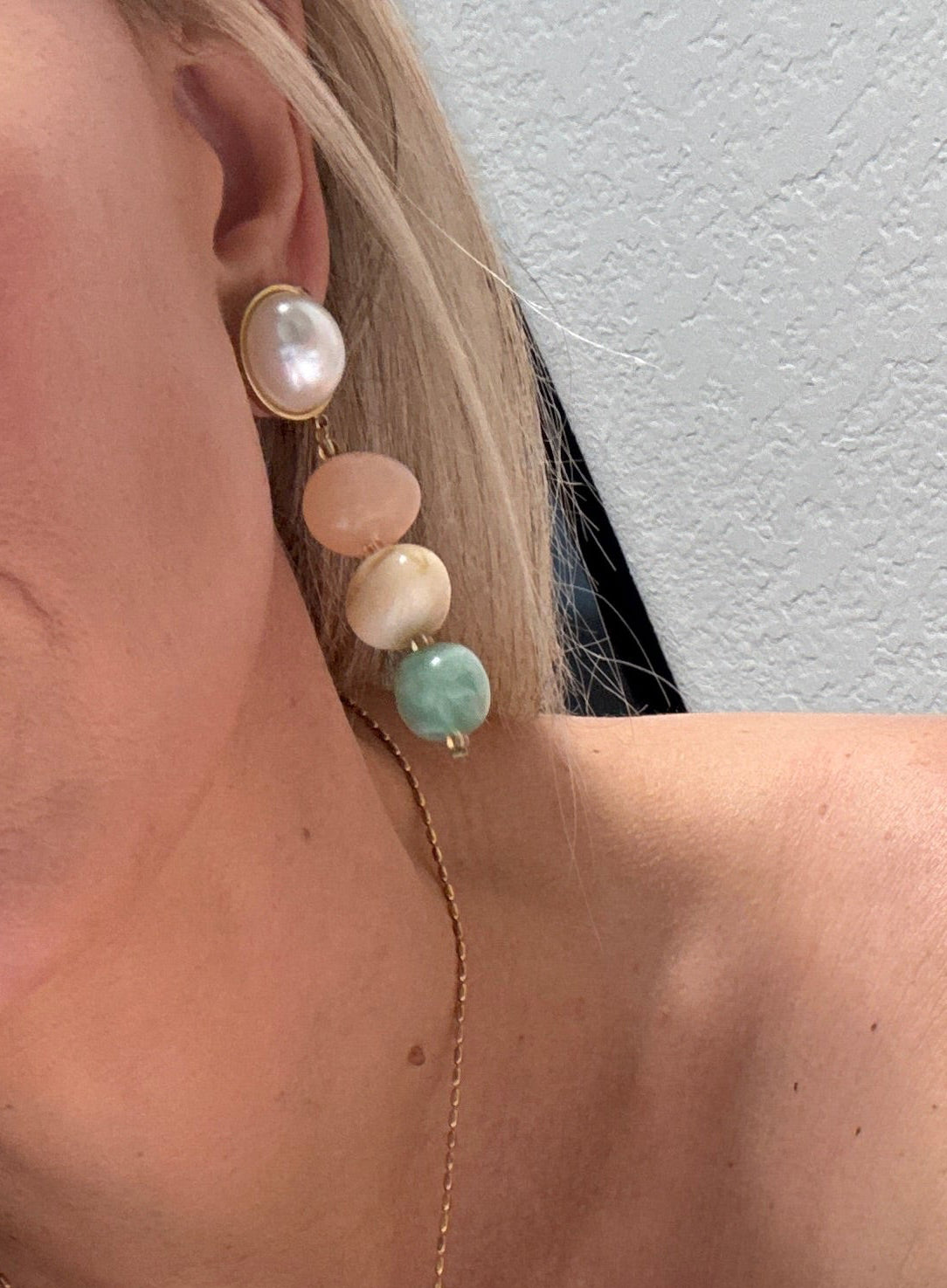 Alani 18K Gold Non-Tarnish Vintage Pastel Beaded Earring