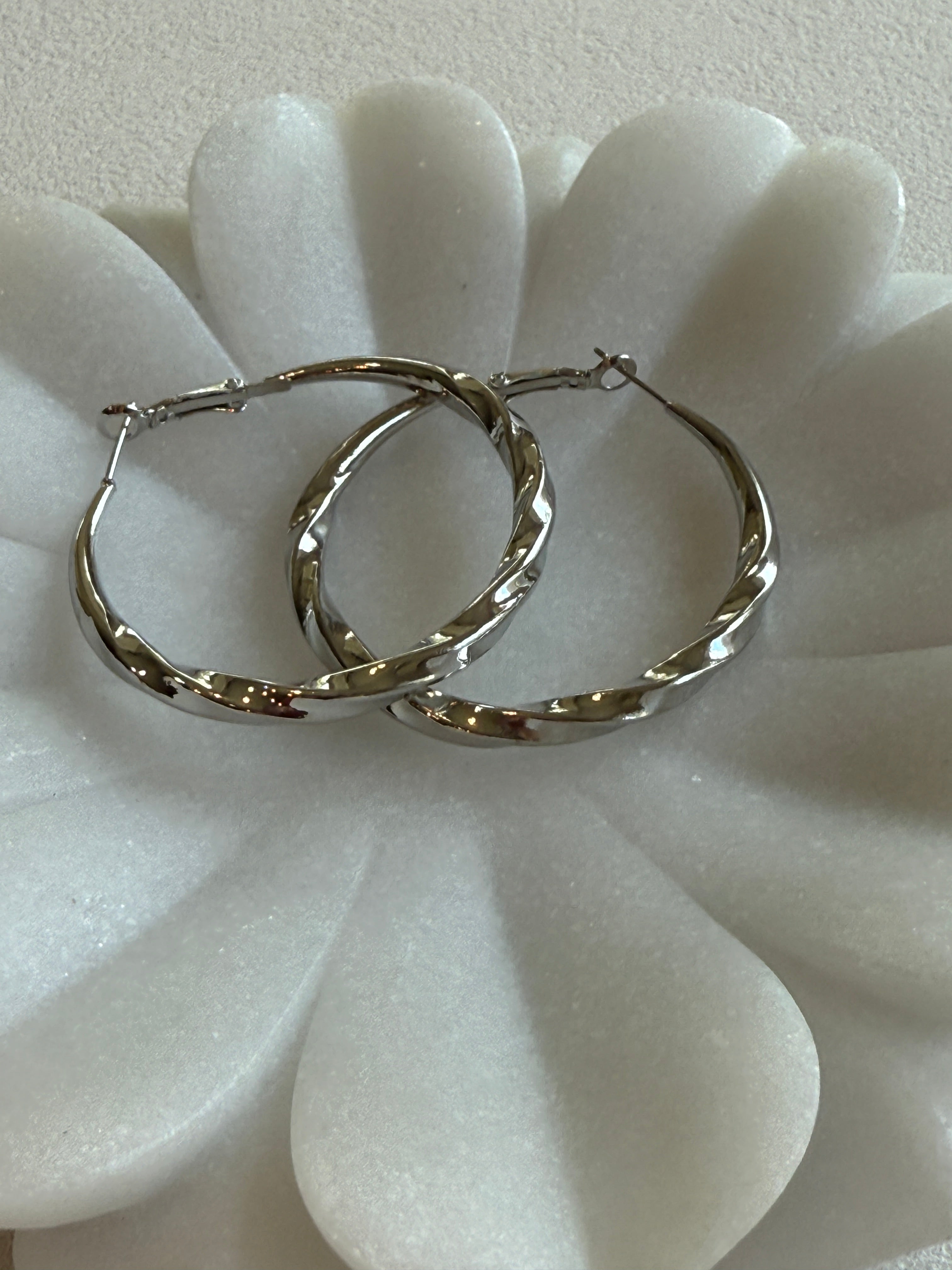 Large Spiral Circular Fashion Hoop Earrings