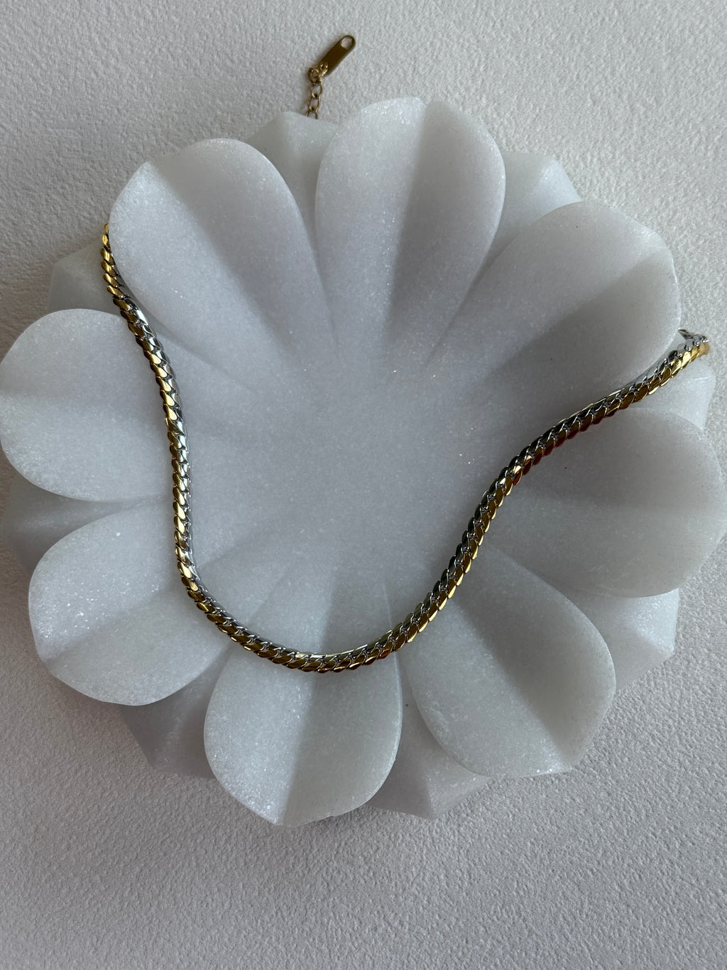 Two Tone 18K Gold Plated Stainless Steel Chain Necklace