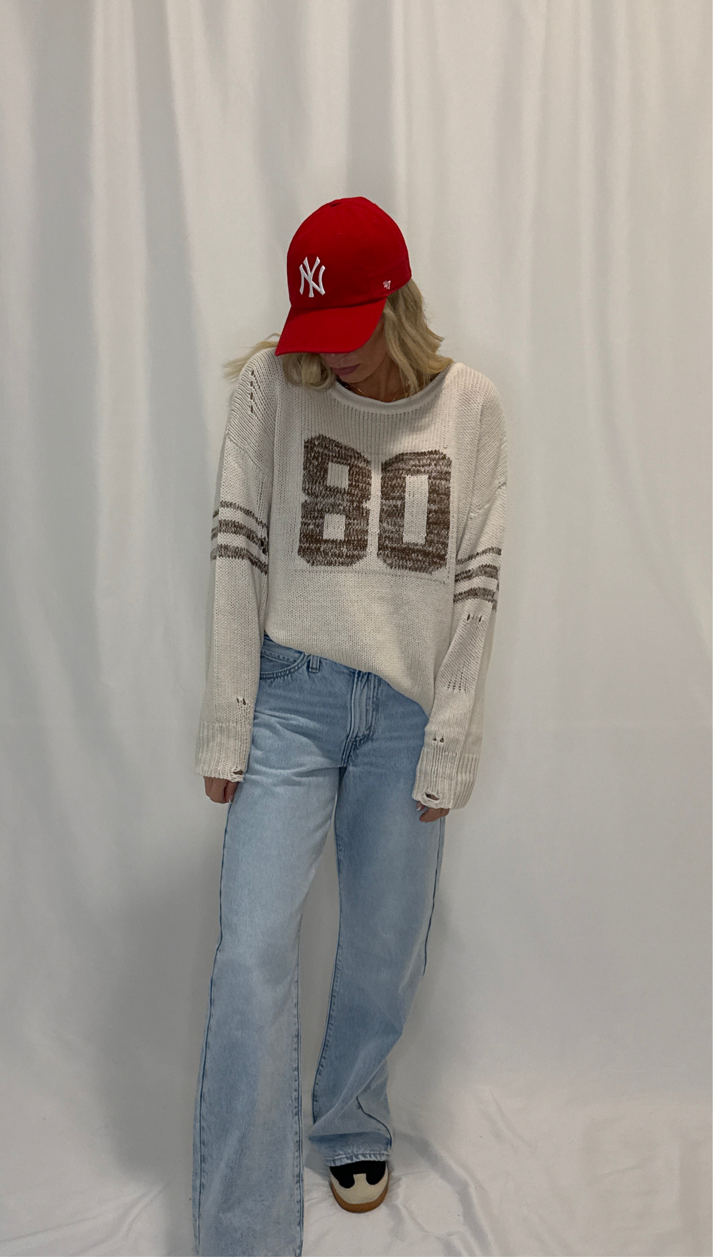 Varsity 80 Distressed Knit Pullover