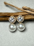 Pearl & Zircon inlaid 18K Gold Plated Earrings